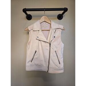 Philosophy Faux Leather Motorcycle Moto Style Jacket Vest Mauve Pink Size small‎